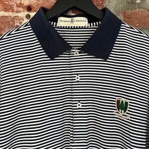 Fairway & Greene Black and White Striped Polo Shirt